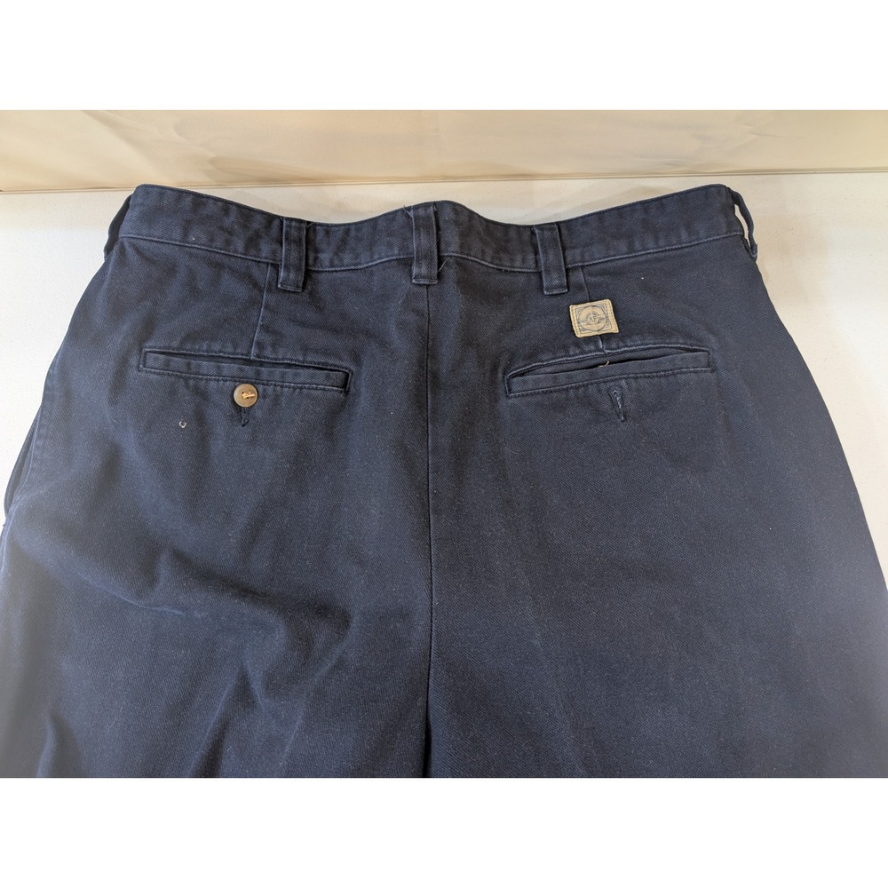 Abercrombie & Fitch Mens Navy Blue Pleated Chino Dress Pants Trousers 38W 32L - Picture 5 of 6